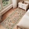 Scalloped Edge Area Rugs for Living Room Bedroom Floral Printed Snake Pattern Washable Rug Soft Non-Slip Low Pile Accent Rug - 2 of 4