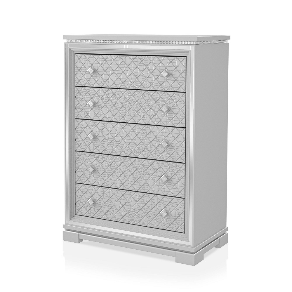 Photos - Dresser / Chests of Drawers Tenaya 5 Drawer Chest Silver - HOMES: Inside + Out