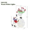 LuxenHome Snowman and Snowman on Ornament Outdoor Holiday Decoration Set with Lights White, Green, Red, Blue, Black - 2 of 4