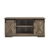 58" MDF Sliding X Barn Door Farmhouse TV Stand with Adjustable Shelves and Cord Management for Living Room and Bedroom - 2 of 4