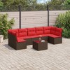 vidaXL 8 Piece Patio Sofa Set with Cushions Brown Poly Rattan - 2 of 4