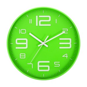 Unique Bargains Decorative Silent Non-Ticking Sweep Movement 3D Numbers Wall Clock 12 Inch - 1 of 4