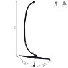 Sunnydaze Indoor/Outdoor Steel Metal C-Stand Hammock Chair Stand Only - Black - 300 lb Weight Capacity - 4 of 4