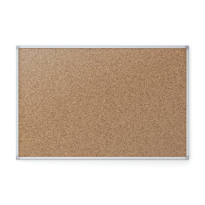 Mead Cork Bulletin Board, 24 x 18, Silver Aluminum Frame