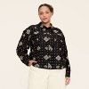 Women's Bandana Print Button-Down Long Sleeve Collared Utility Shirt - Woolrich x Target Black - 2 of 4