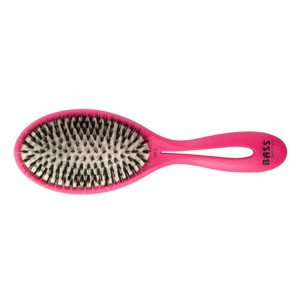 Bass Brushes BIO-FLEX Shine & Condition Hair Brush, Patented Plant Handle Pure Natural Bristle + Nylon Pin Plant Fiber Handle Oval Shape - 1 of 3