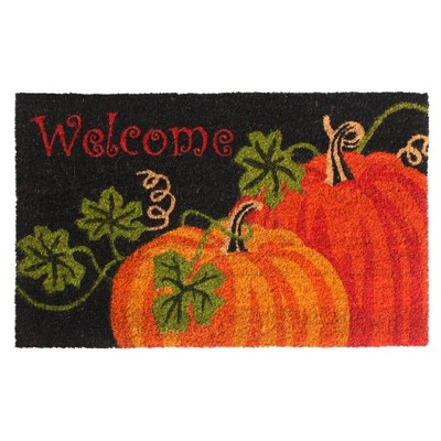 Tufted Welcome Pumpkin Doormat Orange - Raj