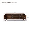 LuxenHome Columbia Engineered Wood 63-Inch Wide Credenza TV Console with Storage Brown - 2 of 4