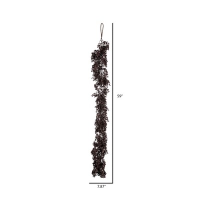 Lush 33" Outdoor-Ready Artificial Eucalyptus Garland in Brown