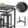 Oversart 5 Pieces Dining Table Set for 4,Black Bar Table Set with 4 Bar Stools Counter Height Bar Table and Chairs Set. - 3 of 4