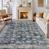 Area Rug, Washable Rug Vintage Floral Geometric Thin Carpet, Stain Resistant with Reinforced Edges for Living Room/Bedroom - 3 of 4