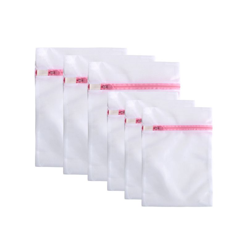 Unique Bargains Set of 6 Travel Home Laundry Bags Pink, 1 of 7