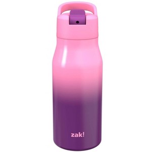 Zak Designs 14 fl oz Double Walled Stainless Steel Tranquility Insulated Straw Bottle - 1 of 4