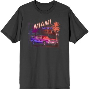 Car Fanatic Miami Muscle Car Adult Short Sleeve Tee - 1 of 2
