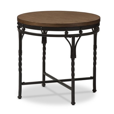 Austin Vintage Industrial Round End Table - Antique Bronze - Baxton Studio