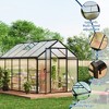 Garvee Walk-In Greenhouse with Polycarbonate Panels, Aluminum Frame, Quick Setup, Roof Vent, Outdoor Garden Greenhouse - 2 of 4