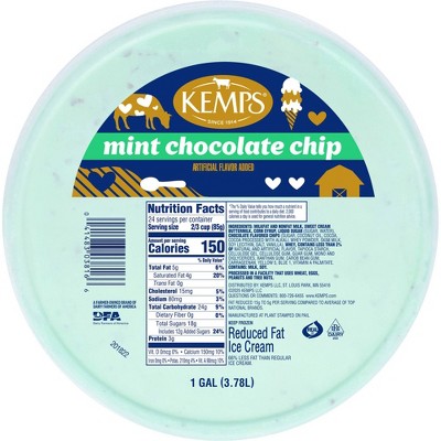 Kemps Mint Chocolate Chip Ice Cream - 128oz