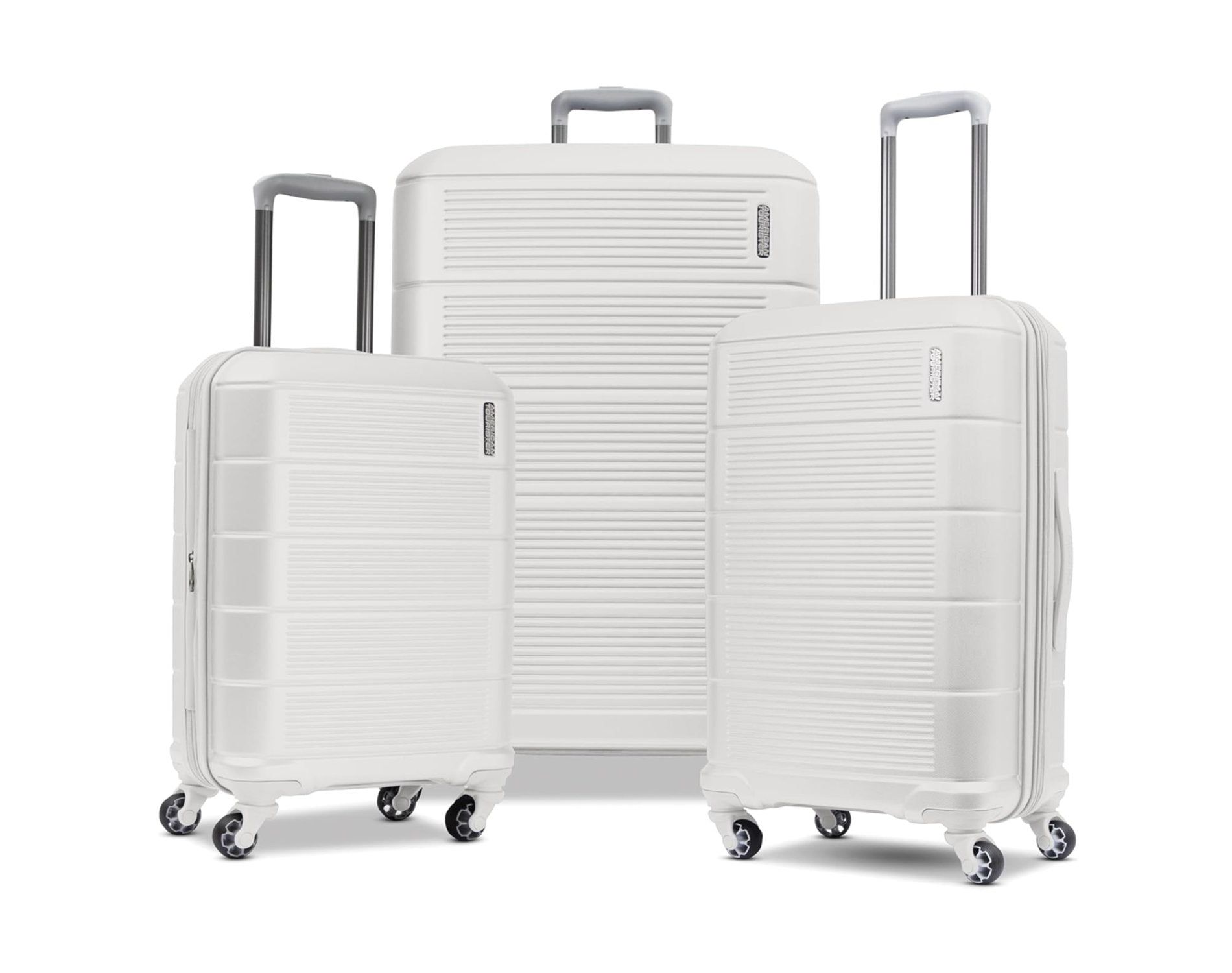 American Tourister Stratum 2.0 Expandable Hardside Luggage with Spinner Wheels, White (3-Piece Set)