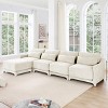 Modular Sectional Sofa, 4-Seater Chenille Fabric Couch with Ottoman, High-Resilience Foam and Wood Frame – Cuddlewood - 2 of 4