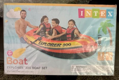 Intex Explorer 300 Inflatable Fishing 3 Person Raft Boat w/ Pump & Oars (6  Pack), 1 Piece - Fry's Food Stores