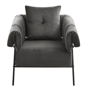 Racxily Upholstered Reading Chair, Modern Velvet Accent Chair with Metal Frame for Living Room & Bedroom - 1 of 4