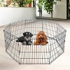 FDW 24 Inch Dog Pen 8 Panel Dog Playpen Indoor Outdoor Metal Puppy Pet Fence Portable Folding Animal Exercise Fence,Black - 2 of 4