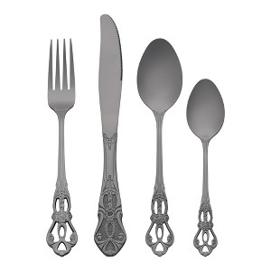 REGALWOVEN Stainless Steel Floral Flatware Set Silverware Set for 6 24 Piece - 1 of 4