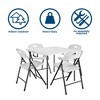 COSCO 36" Fold-in-Half Card Table with Handle and 4 Resin Folding Chairs with Seatback Handles, White - 4 of 4