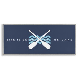 Stupell Industries Better At Lake with Crossed Oars, 30" x 13" - 1 of 4