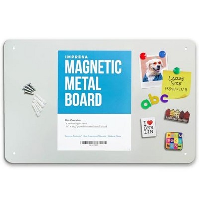 Impresa Magnet Display Board for Wall - Metal Memo Board for Office, Home, Kitchen, and Classrooms (17.5 x 12 In)