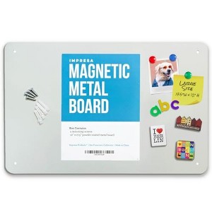 Impresa Magnet Display Board for Wall - Metal Memo Board for Office, Home, Kitchen, and Classrooms (17.5 x 12 In) - 1 of 4