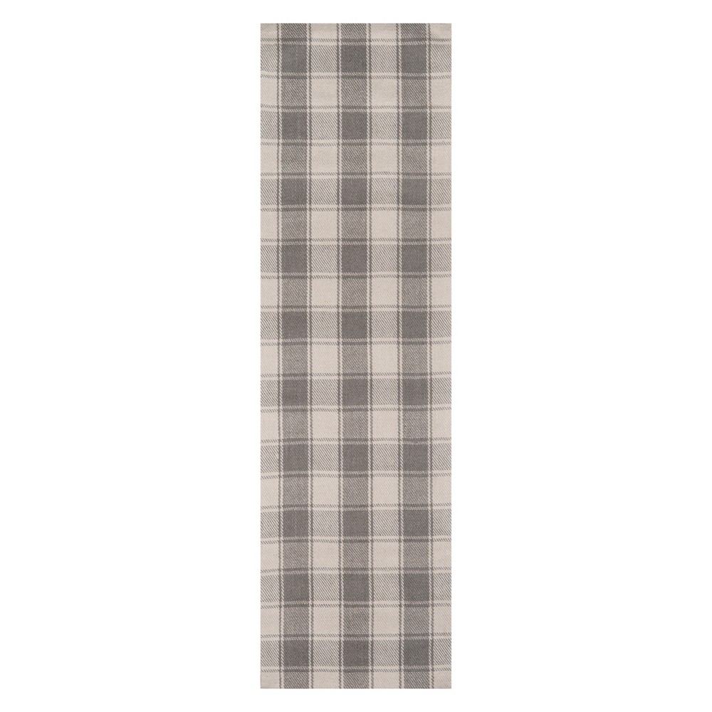 Photos - Area Rug Momeni 2'3"X8' Plaid Woven Runner Gray - Erin Gates By 