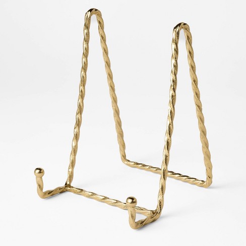 Twisted Brass Book Holder Gold - Threshold™ designed with Studio McGee - image 1 of 3