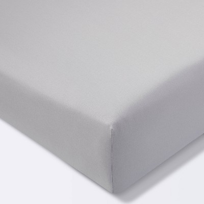 Image of Fitted Crib Sheet Solid - Cloud Island™ Gray