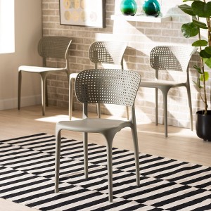 4pc Rae Plastic Stackable Dining Chair Set - Baxton Studio - 1 of 4
