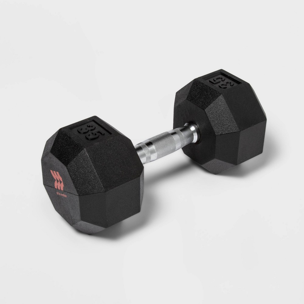 Photos - Barbells & Dumbbells Hex Dumbbell 35lbs Black - All In Motion™