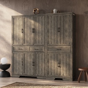 FUFU&GAGA Multifunctional Modular Storage Cabinet Bookcase Display Cabinet with Adjustable Shelving, Drawers & Safety Features - 1 of 4