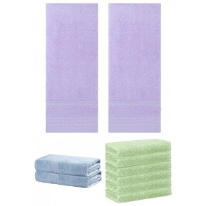 REGALWOVEN Striped Soft Absorbent Bathroom Cotton Towel Set 3 Pcs - 1 of 4