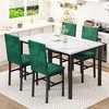Hooseng 5 Pieces Kitchen Table And Chairs Set, Dining Table Set for 4, Rectangular Dining Table Set with Four Upholstered Chairs And Faux Marble Top - 2 of 4