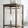 Gulches 11 Bottle Wine Rack, 5 Tier Freestanding with Hanging Wine Glass Holder, Rustic Brown Storage Shelves for Kitchen Dining - 4 of 4