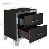 Modern Nightstand with with 2 Drawers, High Gloss Finish, MDF Frame with Metal Legs, Elegant Bedroom Side Table-The Pop Home - 4 of 4