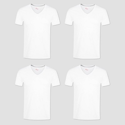 Photo 1 of **2 MISSING *Hanes Men 4pk Slim Fit V-Neck T-Shirt - White S