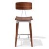 Modern Home Abbott Retro Contemporary Wood/Steel Barstool - 2 of 4