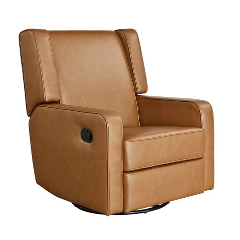 Relax a lounger Eric Swivel Rocker Recliner Carmel Vegan Leather Target