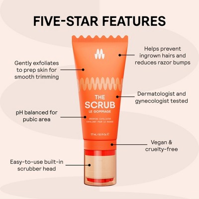 Meridian The Scrub Pre-Trim Exfoliator for Bikini, Pubic & Underarm Areas Reduces Razor Bump & Ingrowns - 6.0 fl oz