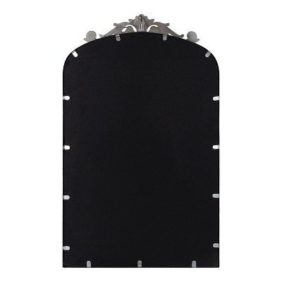 Elegant Arendahl 35" Baroque-Inspired Silver Arch Wall Mirror