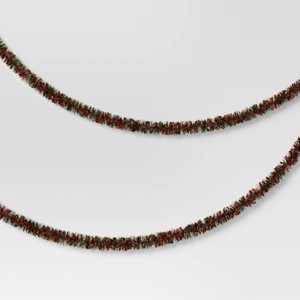 10' Christmas Tinsel Garland Mega Wide Cut Red and Narrow Cut Green - Wondershop™ - 1 of 3