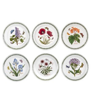 Portmeirion Botanic Garden Salad Plates, Set of 6, Made in England - Assorted Floral Motifs,8.5 Inch - 1 of 4