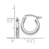 Black Bow Jewelry 2mm, 14k White Gold Classic Round Hoop Earrings, 12mm (7/16 Inch) - 4 of 4