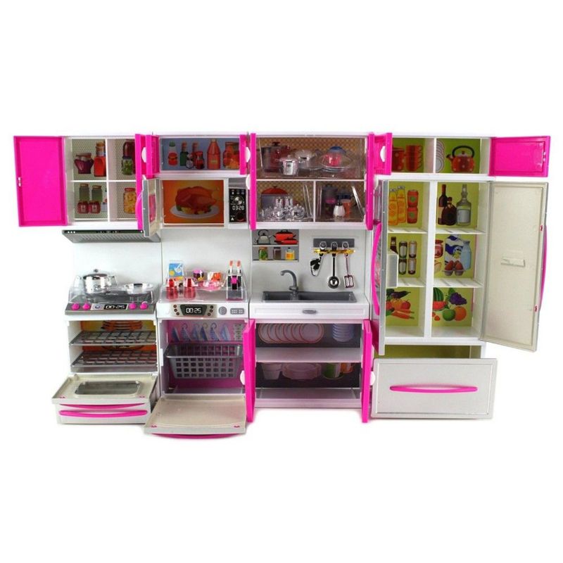 Insten Mini Modern Kitchen Playset with Refrigerator, Stove, Sink, Microwave and Doll, 2 of 5